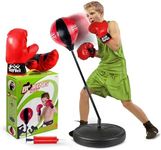 ToyVelt Punching Bag for Kids Boxing Set Includes Kids Boxing Gloves and Punching Bag, Standing Base with Adjustable Stand + Hand Pump - Top Gifting Idea for Boys and Girls Ages 3-8 Years Old