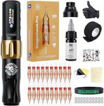 Dragonhawk Atom2 Tattoo Kit Wireless Pro Gun Machine 20 Tattoo Needles Cartridges Rca Supply Complete for Beginners