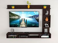 ERAWUD DEWOLT Engineered Wood TV Entertainment Unit Set Top Box Stand | TV Cabinet for Living Room with Wall Shelf Display Rack, Wall Mounted TV Unit - Ideal for Upto Size 43 - Wenge