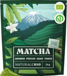 NaturaleBio Japanese Organic Matcha Green Tea Powder - Premium Grade - 1kg. Tea Produced in Japan, Uji, Kyoto. Use for Drinking, Smoothie Making and with Milk. Vegan & Vegetarian Friendly