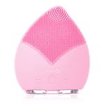 SUNMAY Sonic Facial Cleansing Brush & Face Massager, Electric Exfoliator Cleanser Machine with Timer & Waterproof Silicone for Deep Cleansing Face Wash Scrub Exfoliating, USB Rechargeable (Pink)