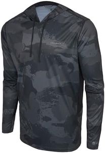 PELAGIC Apparel Men's Vaportek Hooded Fishing Shirt, Long Sleeve Shirt, UPF 50+ Protection, Water and Stain Repellent, Ventilated Lightweight Black