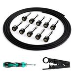 Ghost Fire Solderless Pedalboard Cable Kit - No Cable Stripping Required,6.5ft Cable & 10 Nickel Plated Copper Tip Connectors for Guitar Effects & Pedal Board，with Cutter, Bolt Driver (SP-01)