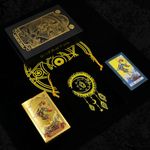 GIBZ Tarot Cards Deck Traditional Tarot Set Luxury Gold Foil with Guidebook Tablecloth Holder Box for Beginners