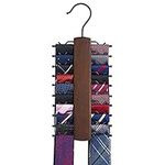 Mkono Tie Rack Wooden Tie Hanger Or