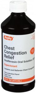Rugby Chest Congestion Relief Guaifenesin 100 mg Expectorant Cherry Menthol Flavored Cough Syrup