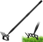 Upgraded Hula Hoe and Garden Hoe, Stirrup Hoe with Adjustable Handle for Weeding,Digger,loosening Soil,Metal Garden Cultivator Hula Hoe with Rake Tiller Cultivator (30-73 Inch)