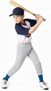 DEVOROPA 2T/3T/4T/5T to Big Kids Youth Boys Baseball Pants Girls Softball Pants Fast Pitch Tee Ball Practice Pants Pockets Grey 12-13Years