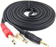 Devinal 1/8 inch Male Stereo to Dual 1/4 Mono Male Audio Cable, 3.5mm TRS to Dual 6.35mm TS Y Splitter Breakout Cord, Gold Plated Heavy Duty Durable [10 Feet]