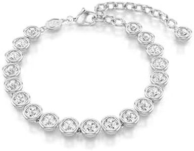 Swarovski Imber Tennis Armband, Rhodiniertes Damenarmband mit Strahlenden Swarovski Kristallen
