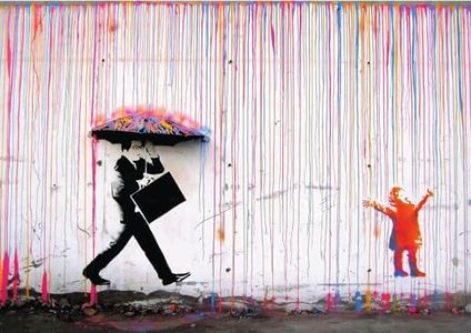 Lineo Póster Colored Rain - Arte Moderno 60 x 42 cm Street Art Graffiti Póster de Pared Loft Sala de Estar (Colored Rain)