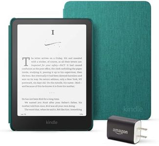 Kindle Paperwhite Essentials Bundle including All-new Kindle Paperwhite (16GB) - Jade, Fabric Cover - Jade, and Power Adapter