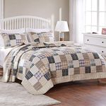 Greenland Home Oxford Traditional 100% Cotton Quilt Set, 2-Piece Twin/Twin XL, Taupe