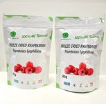 Freeze Dried Whole Raspberries 20g - Delicious Snack, 100% Fruit, NO Added Sugar - Grown in Canada (2-Pack)