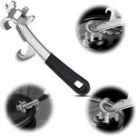 3-in-1 Drum Bung Wrench Opener - Aluminum Bucket Opener Tool for 55 Gallon Drum Lids, 5 Gallon Latex Paint Buckets, and Oil Paint Cans, Non-slip Rubber Handle Grip, Opener Tool for Home Industrial Use