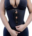 YIANNA Zip Waist Trainer for Women Latex Cincher Corset Tummy Control Body Shaper Training Workout Girdle Shapewear Black 2219 L