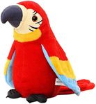 Talking Macaw Parrot Repeat What You Say Stuffed Animal Plush Toy Electronic Record Animated Bird Shake Wings Speaking Parrot Pet Plush Interactive Toys for Kids Boys Girls Christmas Birthday Gift