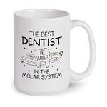 Dentist Gift, Personalized Dentist Mug, Best Dentist in The Molar System Mug, New Dental Graduate Gifts, Dental Student Mug, Customized Name Mug Gifts for Dentist, Dental Hygienist Mug 11oz 15oz