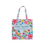 kate spade new york Cute Canvas Tote Bag for Women, Canvas Beach Bag, Book Tote with Pocket, Safari Floral, Safari Floral, Small, Tote