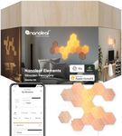 Nanoleaf Elements Wood Look Hexagons WiFi and Thread Smart LED Dimmable Home Decor Wall Lights Smarter Kit (13 Light Panels)