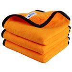 MR.SIGA Professional Premium Microfiber Towels for Household Cleaning and Car Washing, Gold, 15.7 x 23.6 inch, 3 Pack