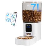 Frienhund 7L Automatic Cat Feeder with App Control: Automatic Dog Feeder with Large Pet Food Storage, Auto Cat Food Dispenser with Timer for Multiple Pets,Detachable for Easy Cleaning (2.4G & 5G WiFi)