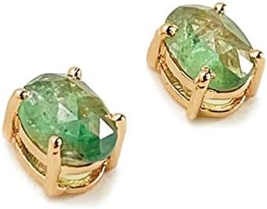 Joyfulmuze Natural Mint Green Kyanite Stud Earrings in 14K Rose Gold, Natural Oval Stone 6-8mm, Jewelry For Mothers And Daughters, Sterling Silver 925, 1 pair (green-kyanite-rose-gold)