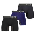 STEP ONE Mens Boxers - 3-Pack Underwear for Men, Moisture-Wicking Mens Boxer Shorts, 3D Pouch + Chafe-Reducing Mens Boxers. Fabric Made from Organic Bamboo Trunks - Boxer Briefs