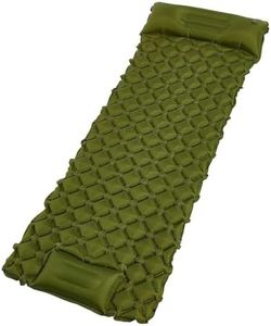 Kagbeni Ultralight Inflatable Sleeping Mat, 4 Inch Air Mattress with Built-in Foot Pump and Pillow, Lightweight Compact for Camping, Hiking - Green