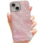 mobistyle Designed for iPhone 14 | Camera Lens Protection |Tulip Flower Pattern Print Design TPU+PC for Women Teen Girls Phone Back Cover Case (Tulip Pink)