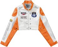 Aelfric Eden Cropped Leather Jacket Women PU Crop Moto Biker Racing Trendy Fashion Casual Coats