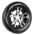 Radial Trailer Tire On Rim ST205/75R15 15 in. LRC 5 Lug Aluminum T07 Black Wheel