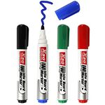 ABEIER Whiteboard Pens, White Board Markers, Assorted Ink Colours Dry Erase Markers, Home Office School Supplies, Bullet Tip Low Odour (Pack of 4)