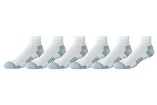 Amazon Essentials Men's Performance Comfortable Cotton Cushioned Breathable Athletic Ankle Socks, 6 Pairs, White, 11-13