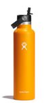 Hydro Flask 24 oz Standard Mouth Flex Straw Cap - Stainless Steel Reusable Water Bottle - Vacuum Insulated, Dishwasher Safe, BPA-Free, Non-Toxic