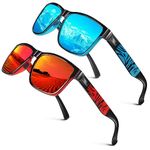 LINVO Polarised Sunglasses for Men Women Driving Sun Glasses 100% UV Protection Square Shades