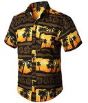 Enlision Mens Hawaiian Shirts Short Sleeve Summer Hawaiian Shirts for Men UK Tropical Floral Palmen Hawaii Shirts Cotton with Pocket for Casual Party Holiday XXL