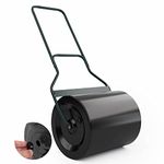 IRONMAX Lawn Roller, 16 Gallons/ 60 L Manual Sod Steel Drum Roller w/U-Shaped Handle & Removable Drain Plug, Lawn Rollers Tow Behind Water Filled for Yard, Garden & Ball Park