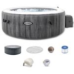 Intex 28439EP PureSpa Plus Greywood Inflatable Bubble Jet Spa, 77 x 28