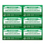 Dr. Bronner’s - Pure-Castile Bar Soap (Almond, 140g, 6-Pack) - Made with Organic Oils, For Face, Body & Hair, Gentle & Moisturizing, Biodegradable, Vegan, Cruelty-free, Non-GMO