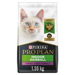 Purina Pro Plan Dry Cat Food, Specialized Indoor Hairball Turkey & Rice - 1.59 kg Bag (1 Pack)