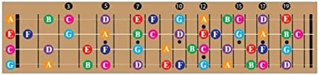 Color Coded Ukulele Guitar Fretboar