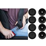 4 Sets Seat Belt Stop Buttons, Anti- slip Seat-Belt Stopper Clips Snap-On System, No Welding Required Seat Belt Stop Button Buttons Prevent Seat belt Buckle from Sliding Down The Belt