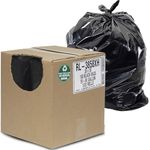 Aluf Plastics 55 Gallon Trash Can Liners (100 Count) - 38" x 58" - Thick 1.5 MIL Equivalent Black Trash Bags for Bathroom, Kitchen, Office, Industrial, Commercial, Recycling and More