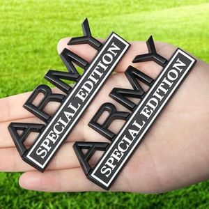 YQCQWL 2Pack Army Special Edition Car Emblem with 4 Adhesives, 3D Badge Decal for Trucks, Metal Stickers Replacement Compatible with Universal Vehicle, Army Veteran Gifts for Men (Black & White)