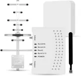 Cell Phone Booster & Multi-Room, Cell Phone Signal Booster with 2 Indoor Antennas for Band 66/2/4/5/12/17/13/25,Up to 6000 Sq.Ft,Boost 4G 5G LTE Data for All U.S. Carriers, FCC