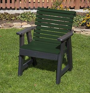 ECOMMERSIFY INC Turf Green-Poly Lumber ROLL Back Poly Resin 2 FEET Patio Garden Chair Heavy Duty Everlasting PolyTuf HDPE - Made in USA - Amish Crafted