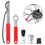 Odoland Bike Chain Removal Tool Kits Bicycle Repair Tool Kit include Bike Crank Extractor, Spanner, Bracket Remover, Bicycle Flywheel Chain Sprocket Remover Tool and Cassette Lockring Removal Tool