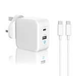 65W USB C Charger PD 3.0 GaN Charger for MacBook Pro 16/15/14/13 Inch, MacBook Air 13 Inch, IPad Pro 2021/2020/2019/2018