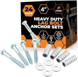 Xpose Safety Speed Bump Concrete Anchors, 1/2" x 4" Lag Bolts, 45 Pack